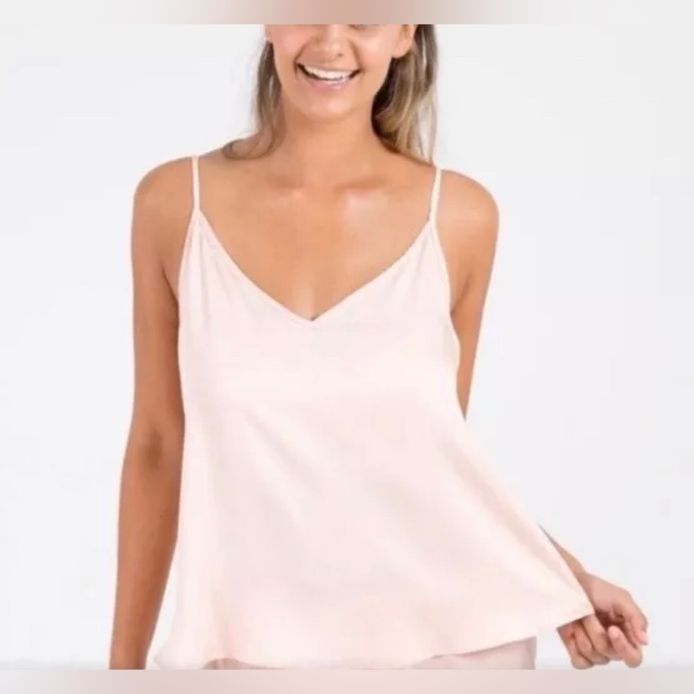 Ettitude Womens Medium Sateen Cami Sleep Shirt Loungewear Pink Clean‎ Bamboo